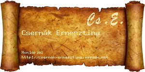 Csernák Ernesztina névjegykártya